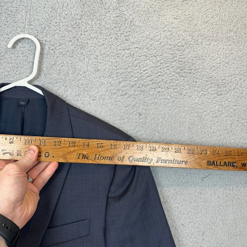 J.Crew Thompson Navy Blue Wool Slim Fit 2 Piece Suit 36S 30x30 Pants Mens